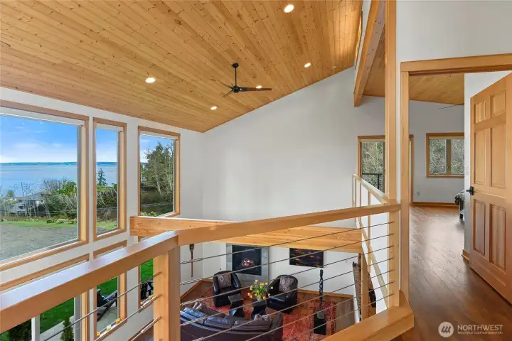 Enjoy the water views from the upsairs landing.