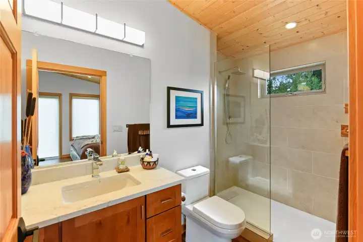 .75 bath in the second bedroom.