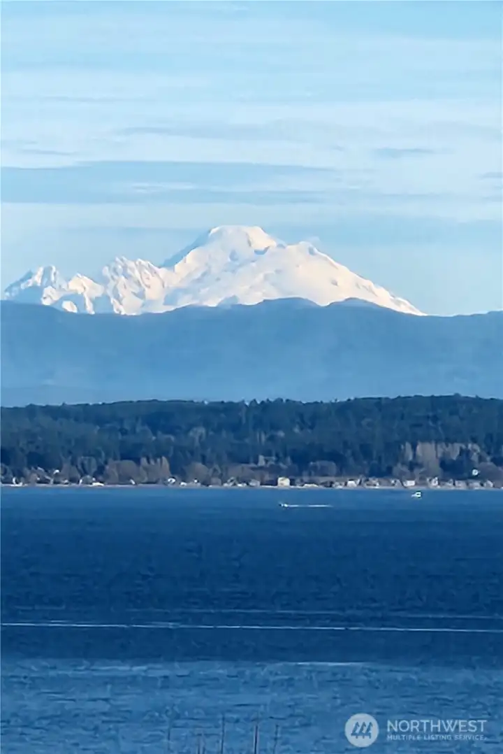 Mount Baker with Whidbey Island below.