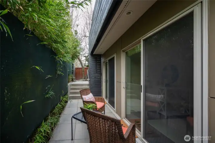 Very private patio off of the primary bedroom.