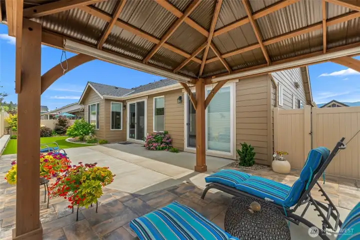 Enjoy relaxing under the gazebo.