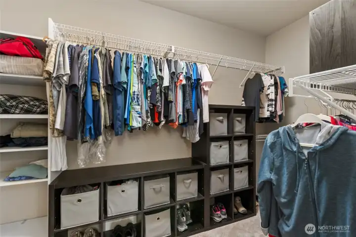 Large closet in primary bedroom.