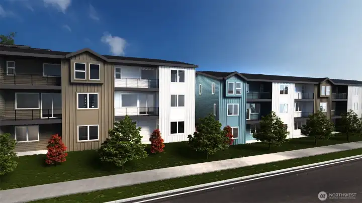 Exterior renderings of Lowell Heights.