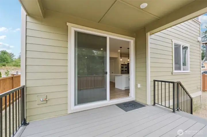 View of the gas hookup and stair area.