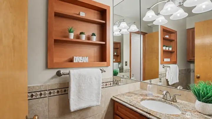 Powder room on main floor.