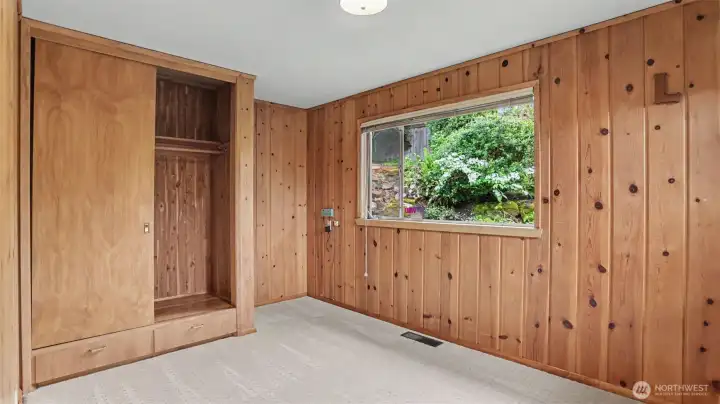 Check out the custom built ins and that mid-century modern feel.