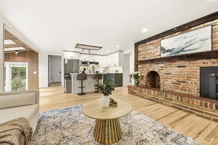 family room, kitchen & sunroom