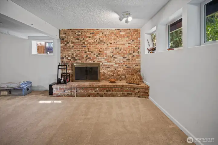 Lower Floor Wood Fireplace
