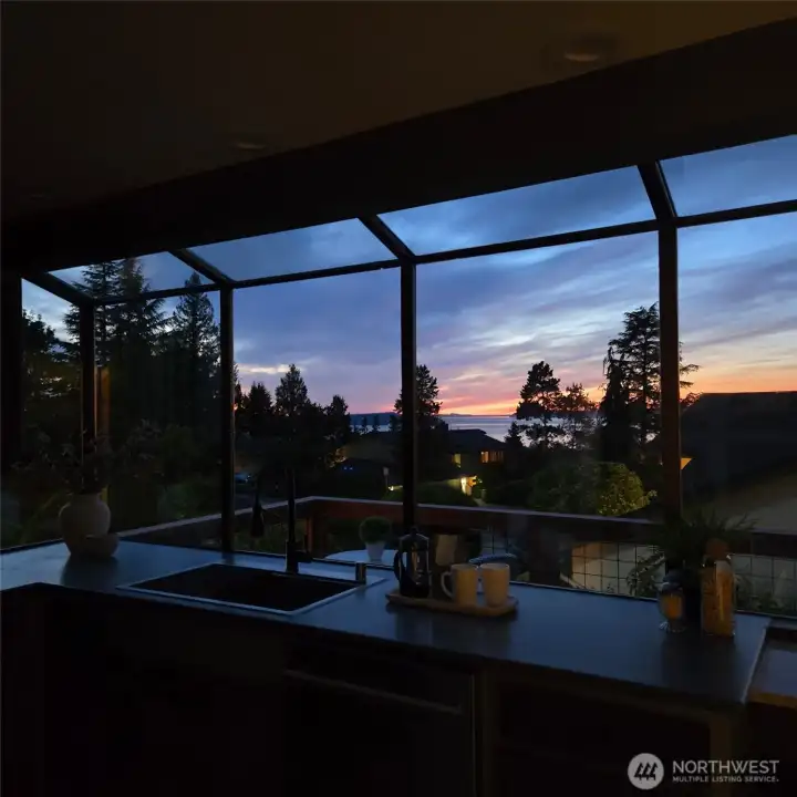 Evening view from your kitchen window Evening view from your kitchen window