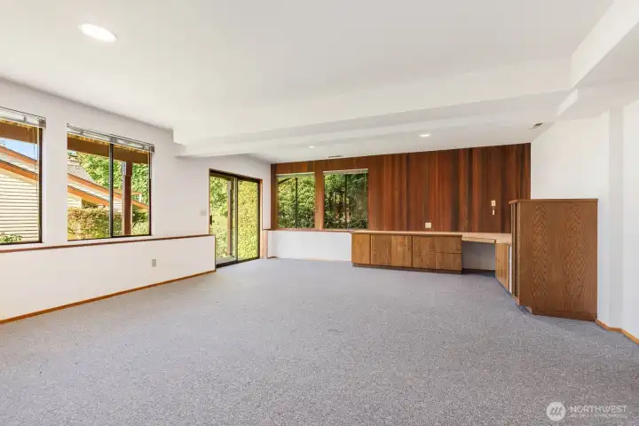 Lower level, extra large space complete with plenty of built in storage.