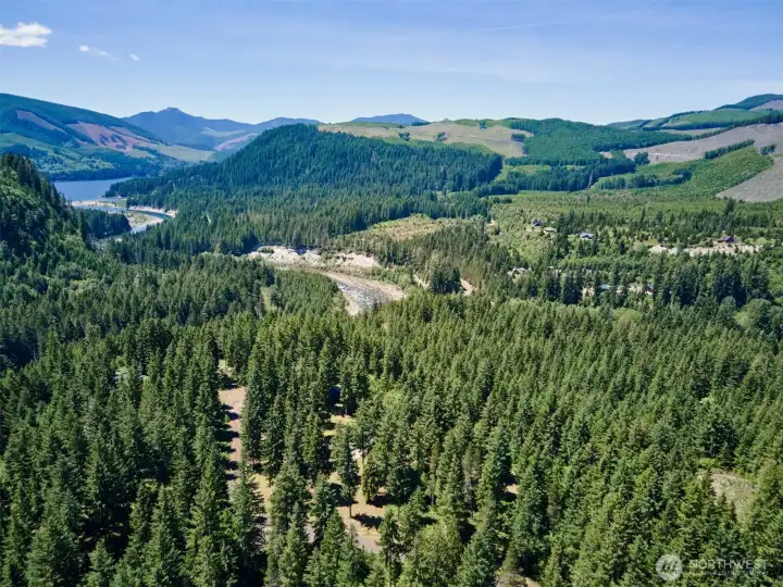 Aerial View of Lewis River/Swift