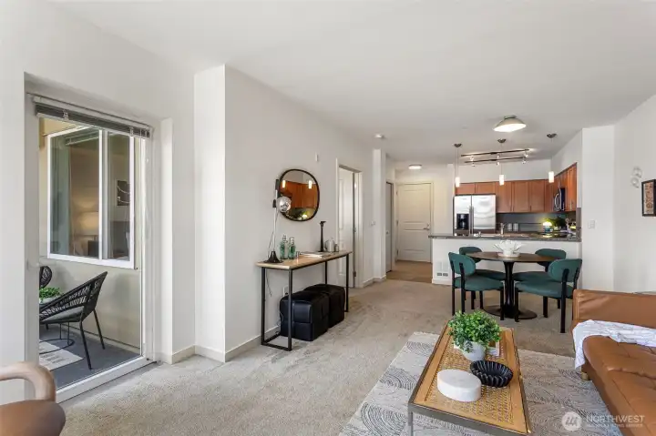 Glass door leads to your private balcony Glass door leads to your private balcony