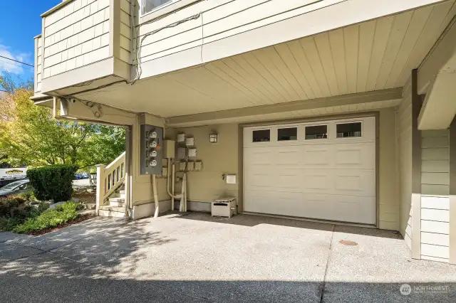 You can also park a small car right in front of the garage door.