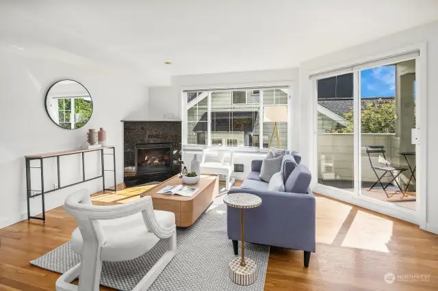 Oak floors and stylish lighting throughout--no laminate here!