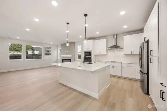 Gourmet Kitchen and Great Room looking from Entry