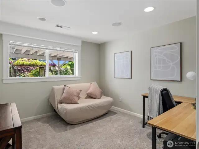 The 4th bedroom is currently being used as an office, but offers more flexibility in this fantastic lower level.