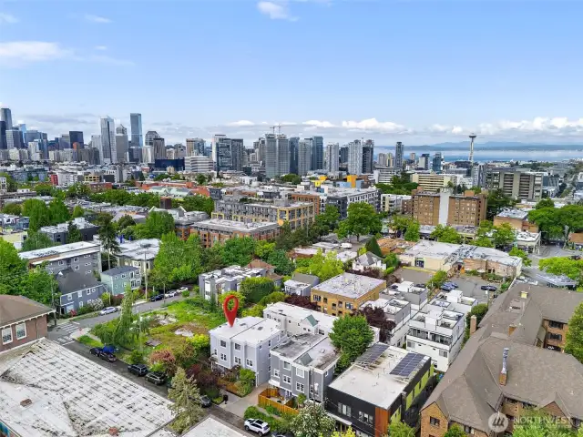Aerial images of building and surroundings