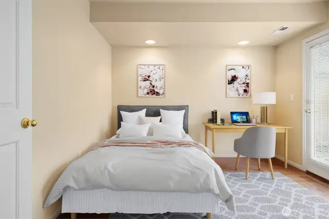 First level bedroom or office - full bath in the hallway