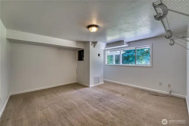 This photo shows one of two flex rooms that are located on the lower level