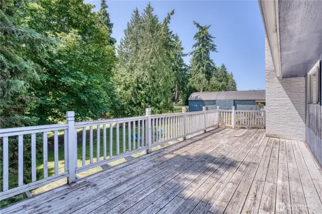 Another view from the upper level deck overlooking the stunning .91 acre property