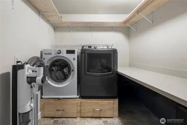Upstairs laundry room is so convenient!