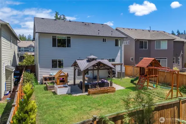 There is even a covered BBQ area to the right of the Gazebo
