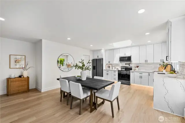 Large Kitchen with cute window nook