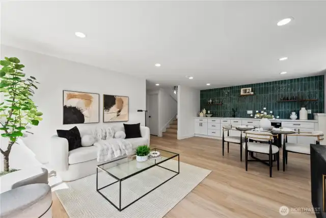 Gorgeous tile work with wet bar