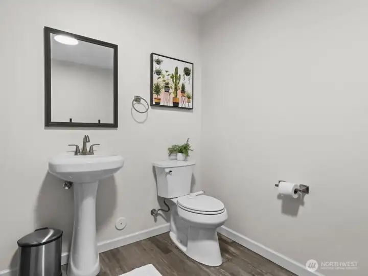 Half bath with plenty of room to turn into a primary ensuite