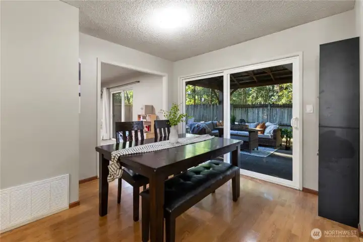 Enjoy family meals at your dining table, or enter out into the backyard.