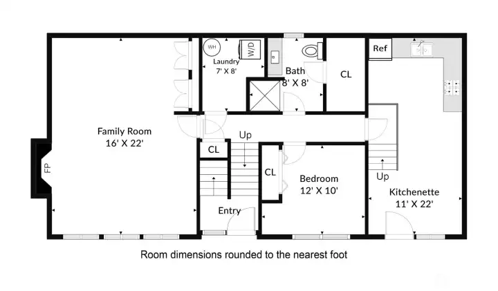 Downstairs layout