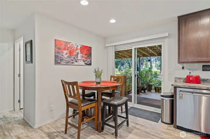 Sliding door to year round entertaining deck