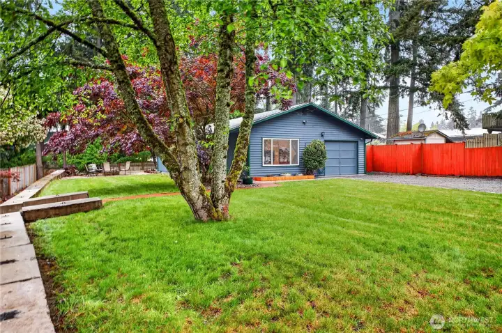 Yard has southern exposure great for gardening