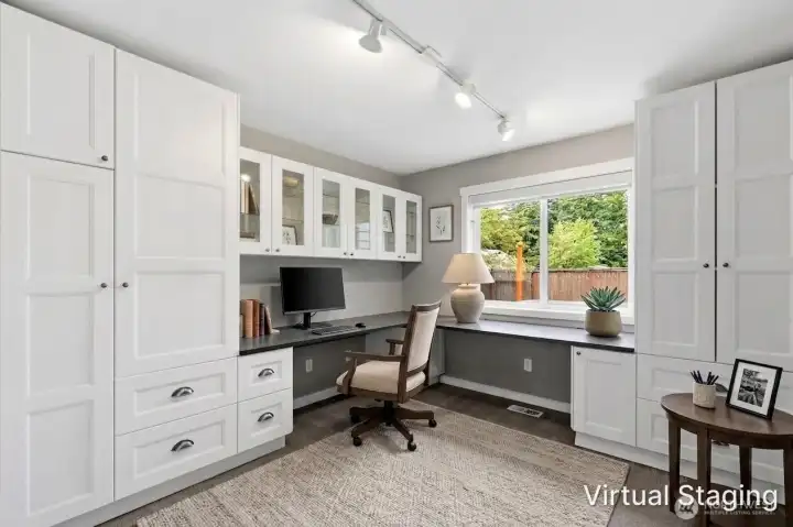 Main floor office virtually staged
