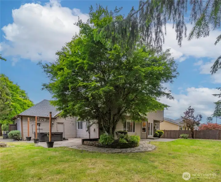 Great size, level and fenced backyard!
