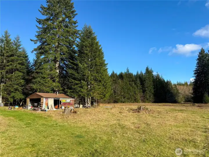 Viewing one of the shop from the field