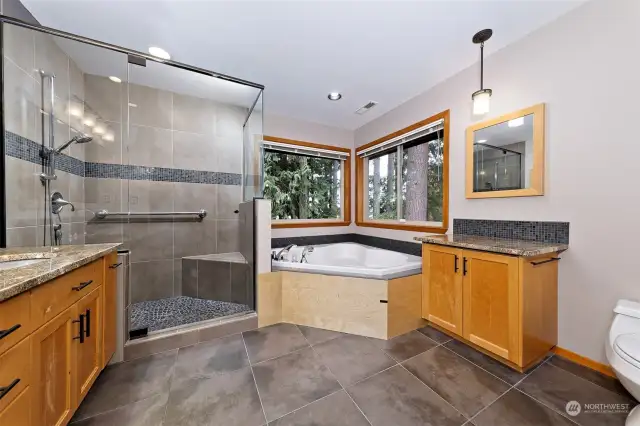 Stunning Primary bathroom! With heated floors!