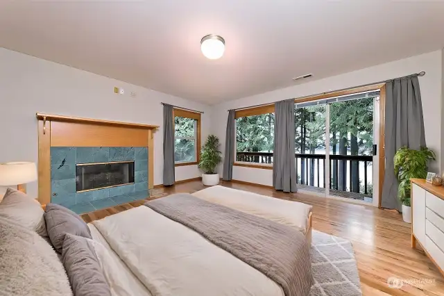 Virtually Staged Second big bedroom upstairs with it's own private bathroom, and fireplace.