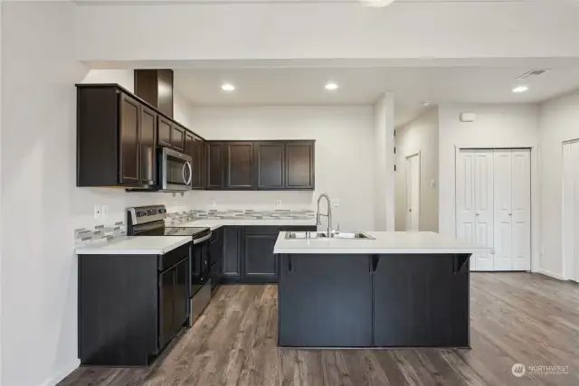 Kitchen with Eating Bar.