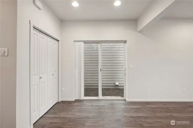 Dining Room with sliding door out to side yard.