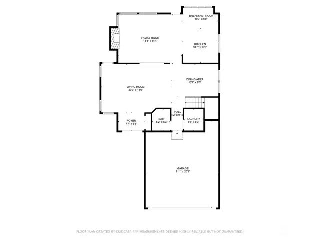 Main floor diagram with room sizes.