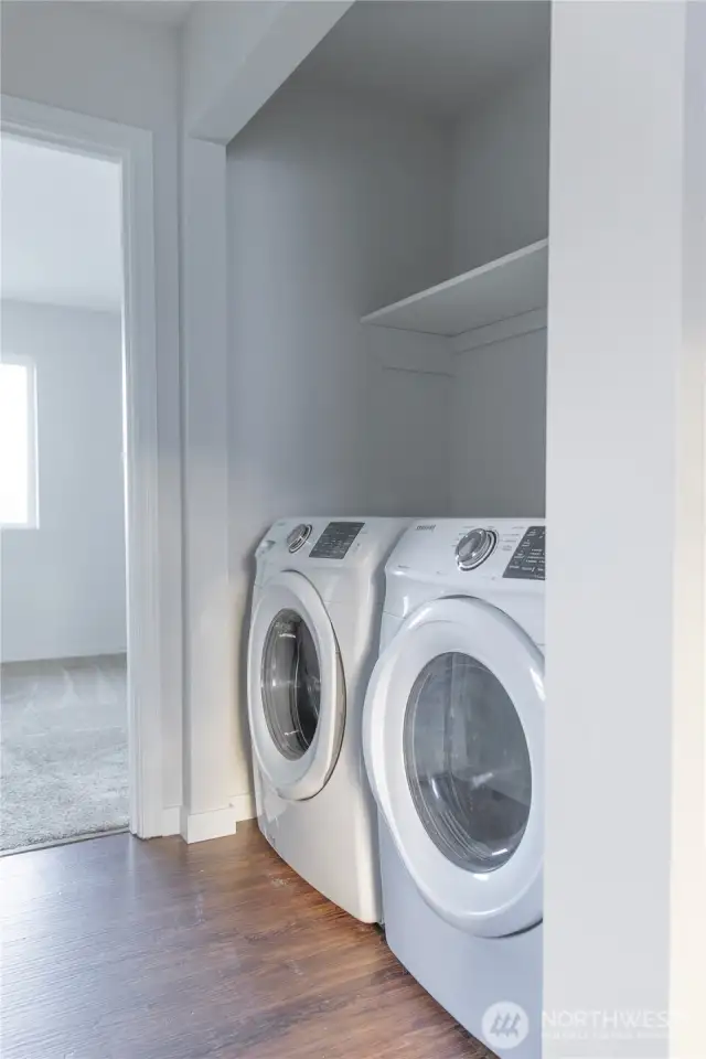 easy access to laundry from each of the bedrooms.