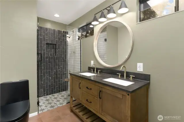 Walk-in shower on primary bathroom
