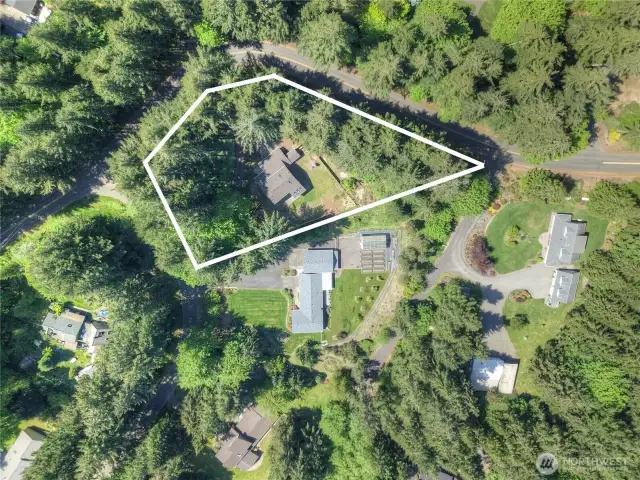 Property much larger than fenced area.