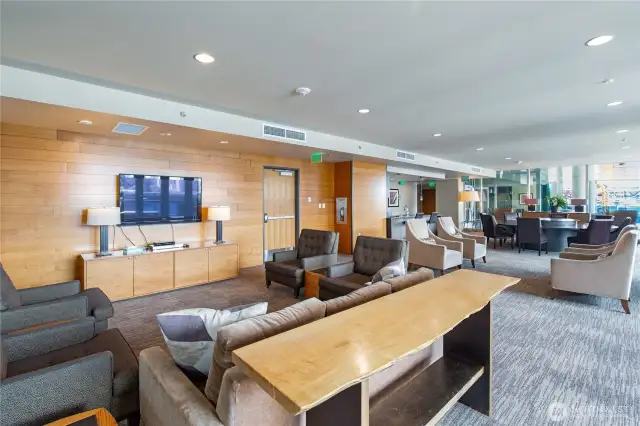 Two large amenity rooms; this one with a great kitchen for entertaining groups.