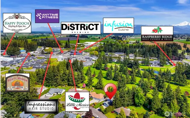 5 min walk to restaurants and services