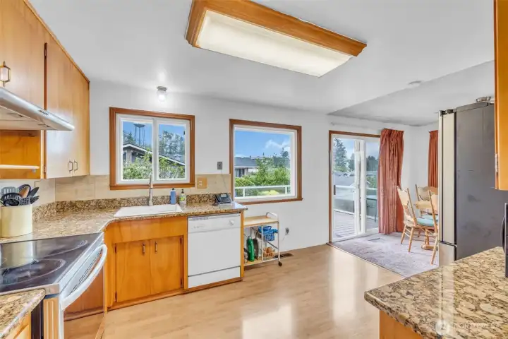 Wood kitchen cabinets with detailed pullout shelves