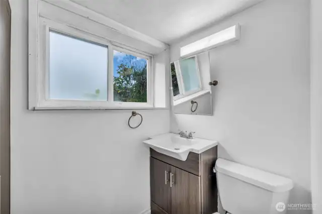 Lower level Bathroom with new vanity