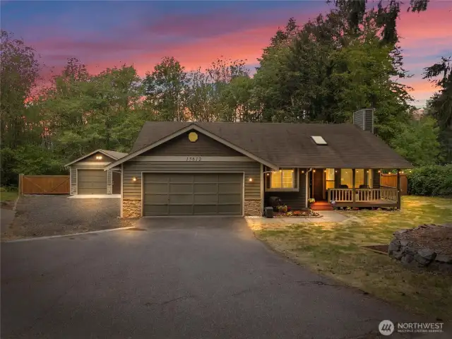 A peaceful Gig Harbor rambler minutes from convenience in a forest like setting.