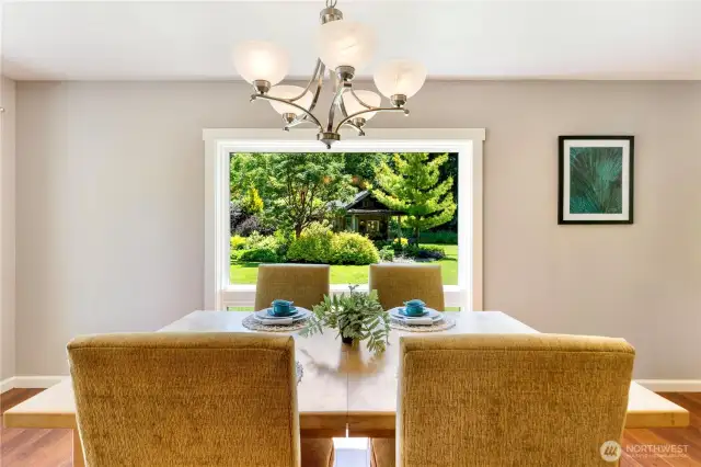 Ever changing art when looking at the garden and studio through this picture window!